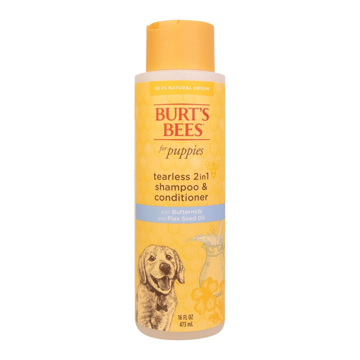 Burt's Bees for Puppies tearless 2-in-1 shampoo and conditioner, full 16 fl oz bottle